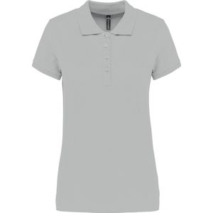 Polo Dames M Kariban Kraag met knopen Korte mouw Snow Grey 100% Katoen