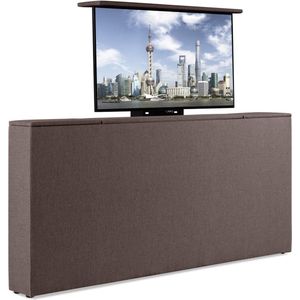 Bedonderdeel - Soft bedden TV-Lift meubel Voetbord - Max. 43 inch TV - 150 breed x85x21 - Notenbruin