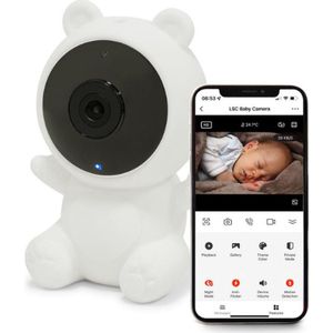 LSC Smart Connect Full HD Wifi Babyfoon - met Camera - En App - Camera Beveiliging – Wifi Camera – Geluid en Bewegingsdetectie - Automatisch Volgen - 1080p – Babyfoon – Meet de kamertemperatuur
