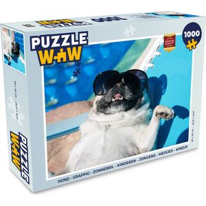 Puzzel Hond - Grappig - Zonnebril - Kinderen - Jongens - Meisjes - Kindje - Legpuzzel - Puzzel 1000 stukjes volwassenen