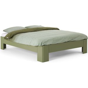 B Bright Fresh 500 Bed 120 x 210 cm - Bedframe Rietgroen - Bedombouw - Instaphoogte: 50cm - Tweepersoonsbedden