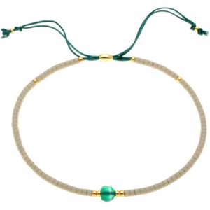 Fijne kralen armband Ibiza - Groen Goud - Dames - Lieve Jewels