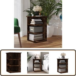 vidaXL Bijzetkast 35x35x55 cm bewerkt hout gerookt eikenkleurig