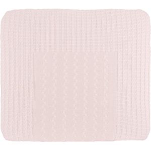 Baby's Only Gebreide baby aankleedkussenhoes - Waskussenhoes - Overtrek verzorgingskussen Cable - Classic Roze - 75x85 cm