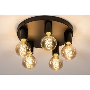 Lumidora Plafondlamp 74011 - Plafonniere - LINCOLN - 5 Lichts - E27 - Zwart - Metaal - ⌀ 30 cm