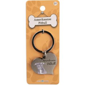 Paper Dreams Sleutelhanger Amerikaanse Pitbull 5 Cm Staal Zilver