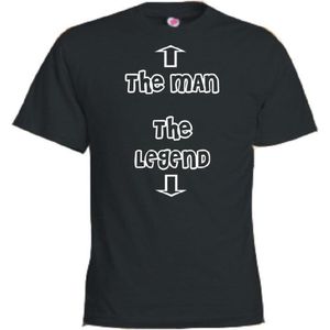 Mijncadeautje T-shirt - The man the legend - Heren Zwart (maat XL)