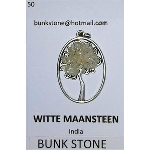 Maansteen - 100% natuurlijke Edelsteen - Hanger - Levensboom - Bunkstone - Gratis verzending - Spirituele steen