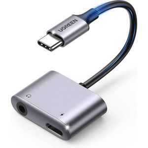 USB C Hoofdtelefoon Adapter met Oplaadfunctie - 2 in 1 Type C naar 3.5mm Splitter