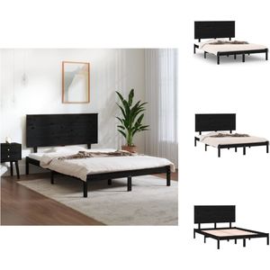 vidaXL Houten bedframe - Moderne slaapkamer - Bedframes - Afmeting- 205.5 x 125.5 x 93.5 cm - Ken- Massief grenenhout - Bed