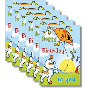6x dubbele wenskaart met envelop -  Gefeliciteerd  - Verjaardag - Kinderen - 11,5 x 17 cm
