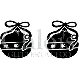 Chloïs Glittertattoo Sjabloon 5 Stuks - Christmas Ornament - Duo Stencil - CH8805 - 5 stuks gelijke zelfklevende sjablonen in verpakking - Geschikt voor 10 Tattoos - Nep Tattoo - Geschikt voor Glitter Tattoo, Inkt Tattoo of Airbrush