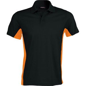 Kariban Heren Poloshirt met korte mouwen (Dual Colour) (Zwart/Oranje)