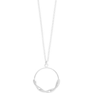 Silver Lining collier met ronde hanger gedraaid 925 zilver