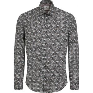 Gabbiano Overhemd Overhemd Met Unieke Print 333758 201 Black Mannen Maat - 3XL