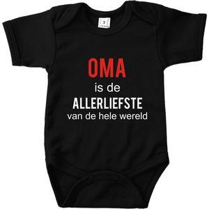 Oma is de allerliefste van de hele wereld - Maat 80 - Romper zwart