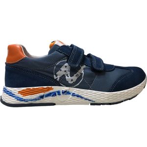 Naturino - Jesko - Mt 37 - velcro's witte logo lederen sportieve sneakers - navy/orange