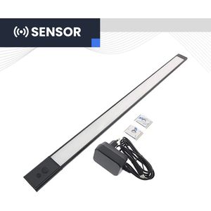 FONKEL® Geronimo LED Kastverlichting met Bewegingssensor 60 cm Zwart - Keukenverlichting Onderbouw LED - Onderbouw Verlichting Keuken - Onderbouwverlichting - Ideale Verlichting Keuken Onder Kastjes