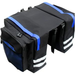 Fietstas achter, bagagedragertas voor fiets, zadeltassen voor fiets, bagagedrager, fietstas achterbank, waterdicht, multifunctioneel, 30 liter, scheurvast, blauw