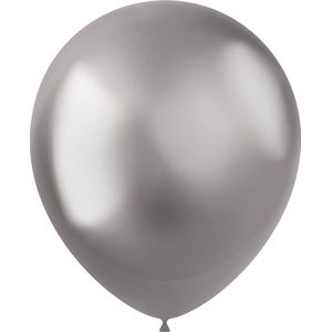 Folat - ballonnen Intense Chrome Silver 33 cm - 10 stuks