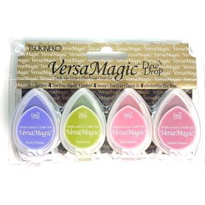 VersaMagic Dew Drop Flower Pot - set van 4 dewdrops - Pretty Petunia, Tea leaves, Pink Petunia, Malted Mauve