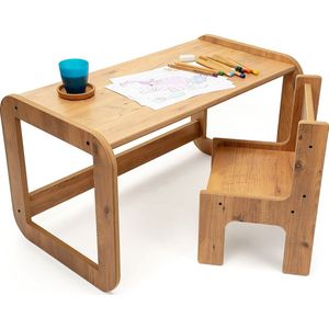 Industrial Living kindertafel met 1 stoel - Speeltafel- activiteiten tafel - kinderbureau - tekentafel voor kinderen