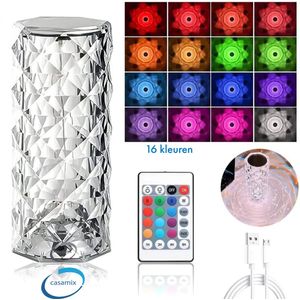 Crystal lamp- tafellamp - 16 Kleuren - Nachtlampje - Touch Lamp Projector - Led sfeerverlichting - Kamer Licht - Decor - Kerst - Kamer - Decoratie - Kristal - Romantisch