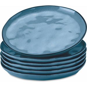 LOBERON Dessertbordjes set van 6 Biarré blauw