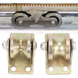 32mm Sliding Gate Roller U Type Groove Wheel Track Rail with Bracket - Load Capacity 300kg - Set of 2