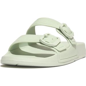 FitFlop Iqushion Two-Bar Buckle Slides GROEN - Maat 40