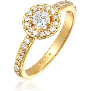 Elli Dames Ring Dames verlovingsring klassiek met zirkonia kristallen in 925 sterling zilver