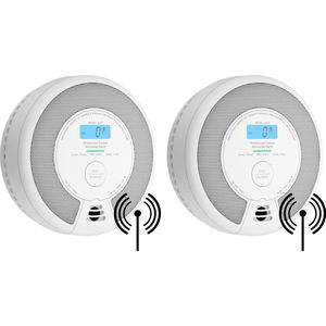 X-Sense SC07-W Draadloos koppelbare combimelder - 2 Combimelders - Rook en koolmonoxide - 10 Jaar batterij en 360° sensor - Rookmelder en koolmonoxidemelder - Rook én CO melder koppelbaar