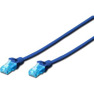 Digitus DK-1512-030/B RJ45 Netwerkkabel, patchkabel CAT 5e U/UTP 3.00 m Blauw Verdraaide paren 1 stuk(s)