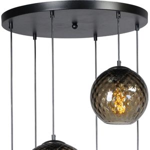 Masterlight Baloton Hanglamp - Ø50cm - 6-lichts E27 - Zwart