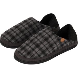 Pantoffels Heren - Sloffen Heren - Geruit Zwart - 43-44 - Spaanse Sloffen - Slippers Heren - Huissokken