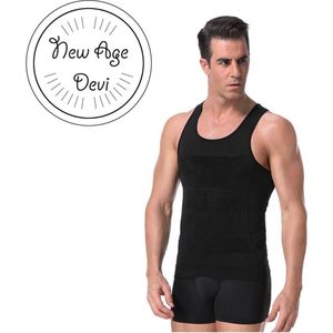 New Age Devi - Corrigerend Hemd - Mannen - Zwart - XXL - Ondersteuning - Body Buik - Shapewear Shirt - Correctie Hemd - Buik weg - Buik verbergen - Strak lichaam