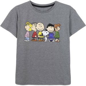 Dames-T-Shirt met Korte Mouwen Snoopy Grijs Donker grijs - XS