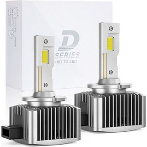 TLVX D2S Turbo LED lampen Canbus (set 2 stuks) / Plug and Play / 28.000 Lumen / + 200% meer licht / 6000k Helder Wit licht / CANBUS EMC / 90 Watt / D2S 35 watt HID Xenon vervanger / Dimlicht / Grootlicht / HID to LED / Koplampen / Autolampen / 12V