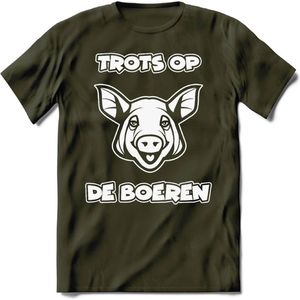 T-Shirt Knaller T-Shirt|Trots op de boeren / Boerenprotest / Steun de boer|Heren / Dames Kleding shirt Varken|Kleur Groen|Maat XXL