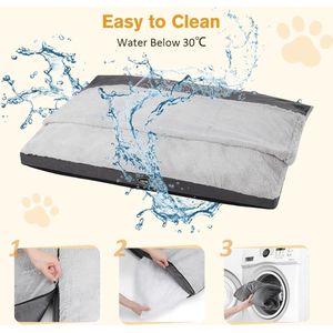 Seft-verwarmende hondenmand met deken, afneembare wasbare hoes, antislip basis, ideaal voor middelgrote honden en katten (L)