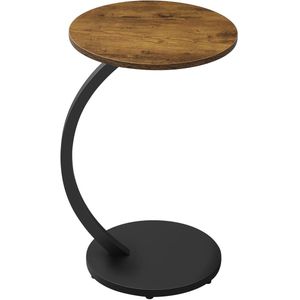 RM Store® - Vintage Bijzettafel - Koffietafel - Salontafel - C Vormig - Woonkamer - Slaapkamer - Bruin - 40 x 40 x 65 cm.