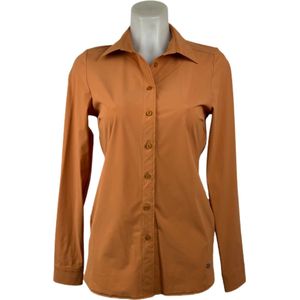 Angelle Milan – Travelkleding voor dames – Oranje Casual Blouse – Ademend – Casual – Duurzame Blouse - In 5 maten - Maat XL