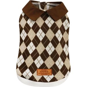 Konijnenhok Trui voor Honden Rugmaat 35 cm - Diamantversiering - Verstelbaar - Bruin
