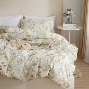 JGS ® Deluxe 4-delige Bedlinnen Set met Botanisch Bloemenmotief voor een Stijlvolle Slaapkamer