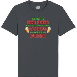 Kerst is een goed excuus om te zuipen - Foute kersttrui cadeau - Dames / Heren / Unisex Bier en Alcohol Kleding - Grappige Feestdagen Kleren - Unisex T-Shirt - Mouse Grijs - Maat 3XL