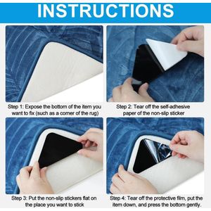 Antislipmat 18 stuks voor tapijt - sterke kleverigheid - wasbaar en herbruikbaar - tapijtstopper - anti-slip onderlegger antislip ondertapijt