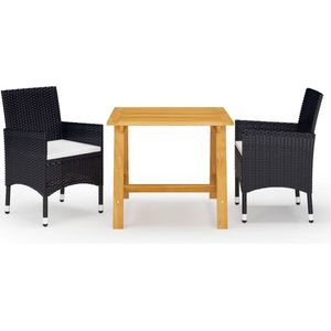 vidaXL - 3-delige - Tuinset - zwart