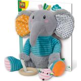 SES - Tiny Talents - Olfi sensory olifant - Knuffelolifant - met spiegel, knispervoet, bijtring en piepmuis