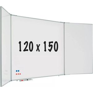 Vijfzijdig whiteboard RC10 profiel Bender - Magnetisch - Emaille staal Wit - 120x150cm