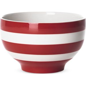 Cornishware Red - Ricebowl - ⌀ 10cm - kom - rood wit - gestreept - servies - snackkom